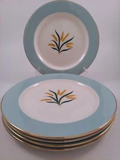5 of Vintage Viking Wheat International D.S. Alliance OH Dinner Plates Aqua Blue