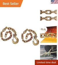 Dual Pack 30 Grade 80 Trailer Chains With Forged Hooks - Heavy Capacity