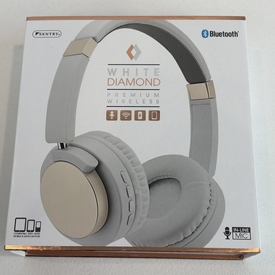 Sentry Bluetooth Headphone BY502 Folding Mic White Rose Gold Missing Cords