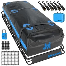 Mockins 84"x39"x6" Extendable Roof Rack Cargo Carrier Set with 35 Cu Ft. Bag