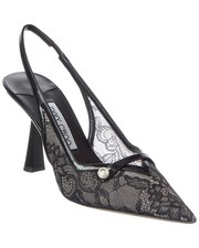 Jimmy Choo Amita 45 Lace  Leather Slingback Pump Women's