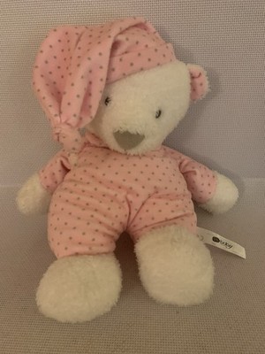 Chad Valley rosa & weißer Teddybär weiches Plüschtier 10 Zoll