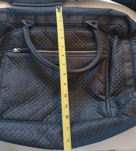 Vera Bradley Large Traveler Duffle Bag Quilted Microfiber Classic Black - Picture 2 of 15