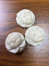 Buttons white shank bac  2 hole plastic vintage READ