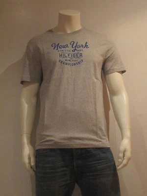 Tommy Hilfiger New York Ss Tee [Taille XL] Homme T-Shirt Imprimé Gris Neuf & Ovp - Photo 1/3