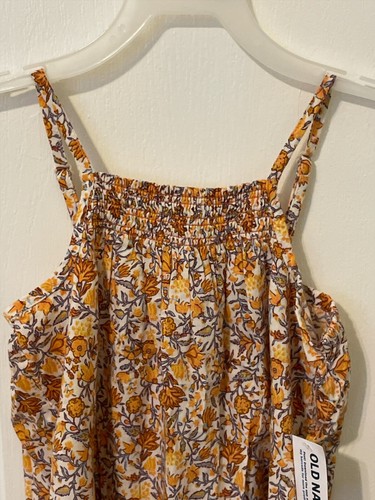 Old Navy Girls Floral Dress Size XS 5 Cream Midi Fit Flare Ruffle Hem - Picture 5 of 15