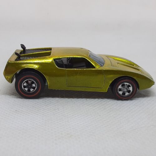 Hot Wheels Redline AMX/2 Car 1970 Yellow Made In United States - Picture 4 of 9