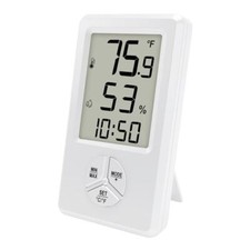 Digital Hygrometer Thermometer with Clock, Humidity Monitor with Min Max