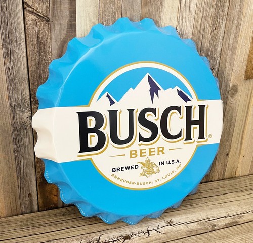 Busch Beer Bottle Cap Large 18" Metal Aluminum Sign Garage Bar Wall Decor New - Picture 2 of 2