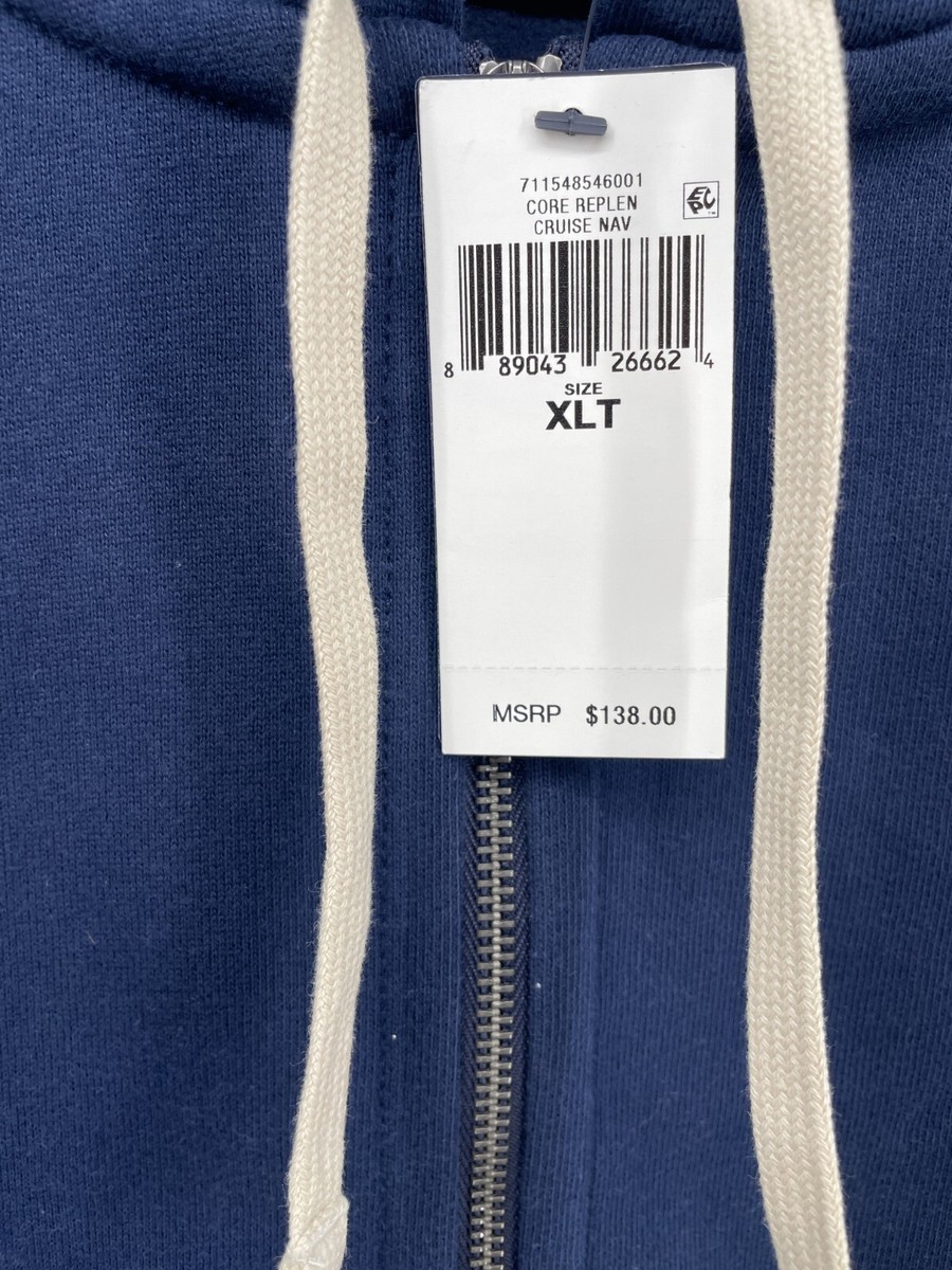 Polo Ralph Lauren Mens Hoodie Cruise Navy Full Zip Drawstring Tie