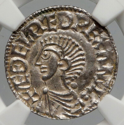 978AD ENGLAND Great Britain UK King AETHELRED II Silver Penny Coin