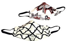 2 HANDMADE Face Mask with quilted filter/Nose Wire/Cotton/Reusable