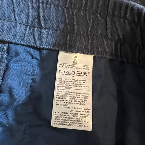 Old Navy Blue Shorts Women’s XL Linen Blend Elastic Waist Pull On Pockets - Picture 5 of 5