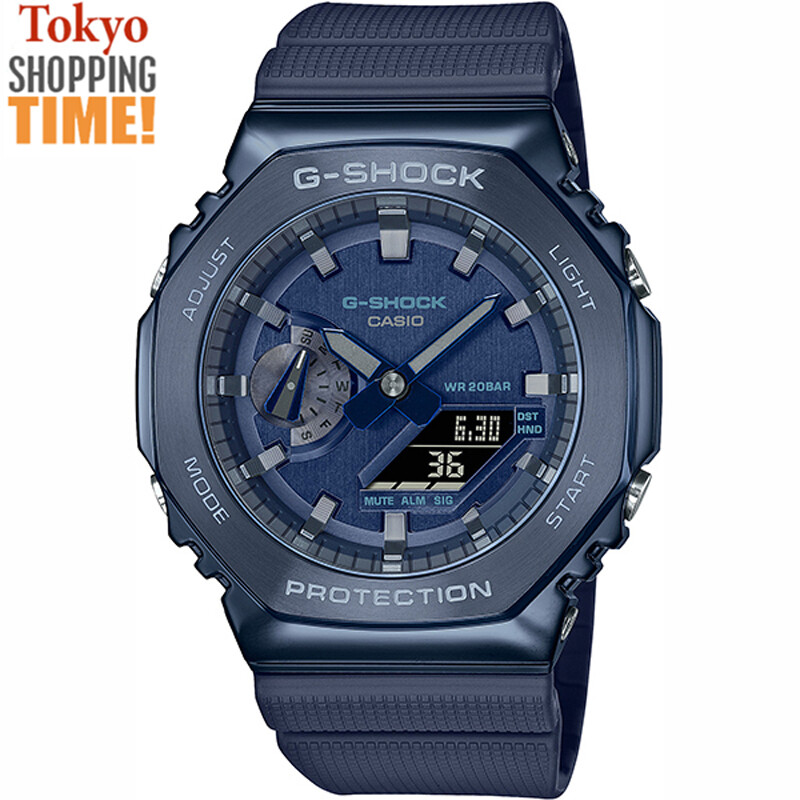美品 CASIO G-SHOCK GM-2100N-2AJF メタルカバード 紺 Casio G-Shock GM-2100N-2AJF Metal Case Analog Digital Chrono
