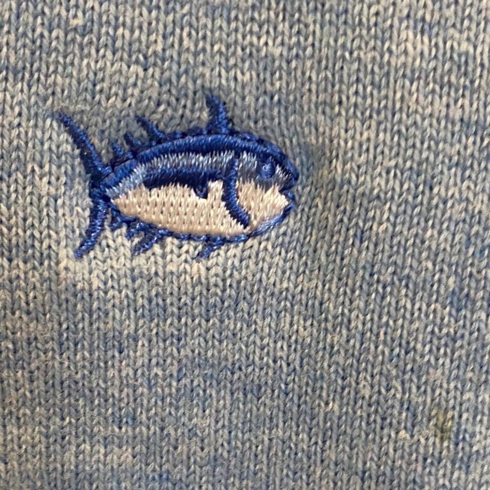 Southern Tide Solid Blue V-Neck Pullover Logo Swe… - image 3