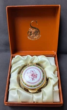 Vintage Staffordshire Enamels Old Hall Pill Box Floral Basket Display.