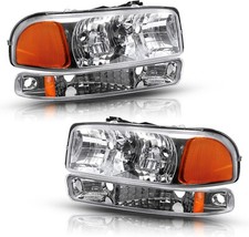 Front Headlight Lamp Bumper Lights Set Left Right for 99-07 GMC Sierra 1500