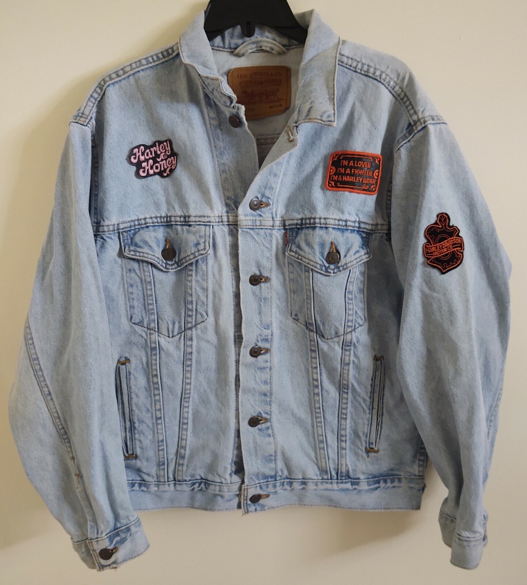 80s Levi's Denim Jean Jacket USA WPL-423 Trucker Biker Sz M 80s Levi's Denim Jean Jacket USA WPL-423 Trucker Biker Sz M