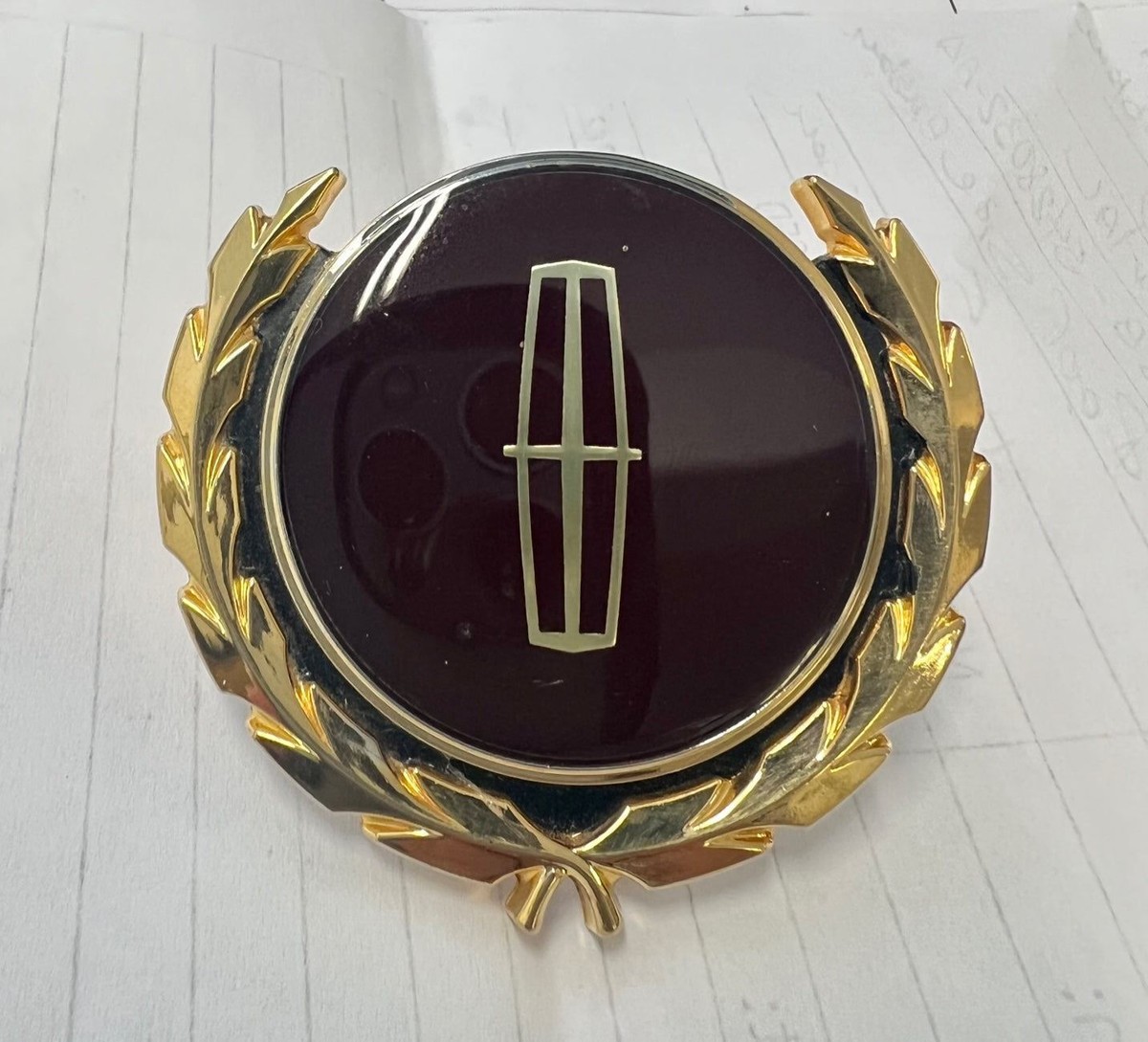 LINCOLN エンブレム メタル製 円形 Lincoln Continental 24k Gold Plated Side Emblem Roof OEM | eBay