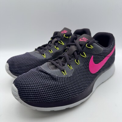 Nike Womens Tanjun Racer Running Shoes Purple Pink Size 10 Low Top Lace Up 
