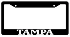 Black License Plate Frame New City State Tampa  Auto Accessory 1724
