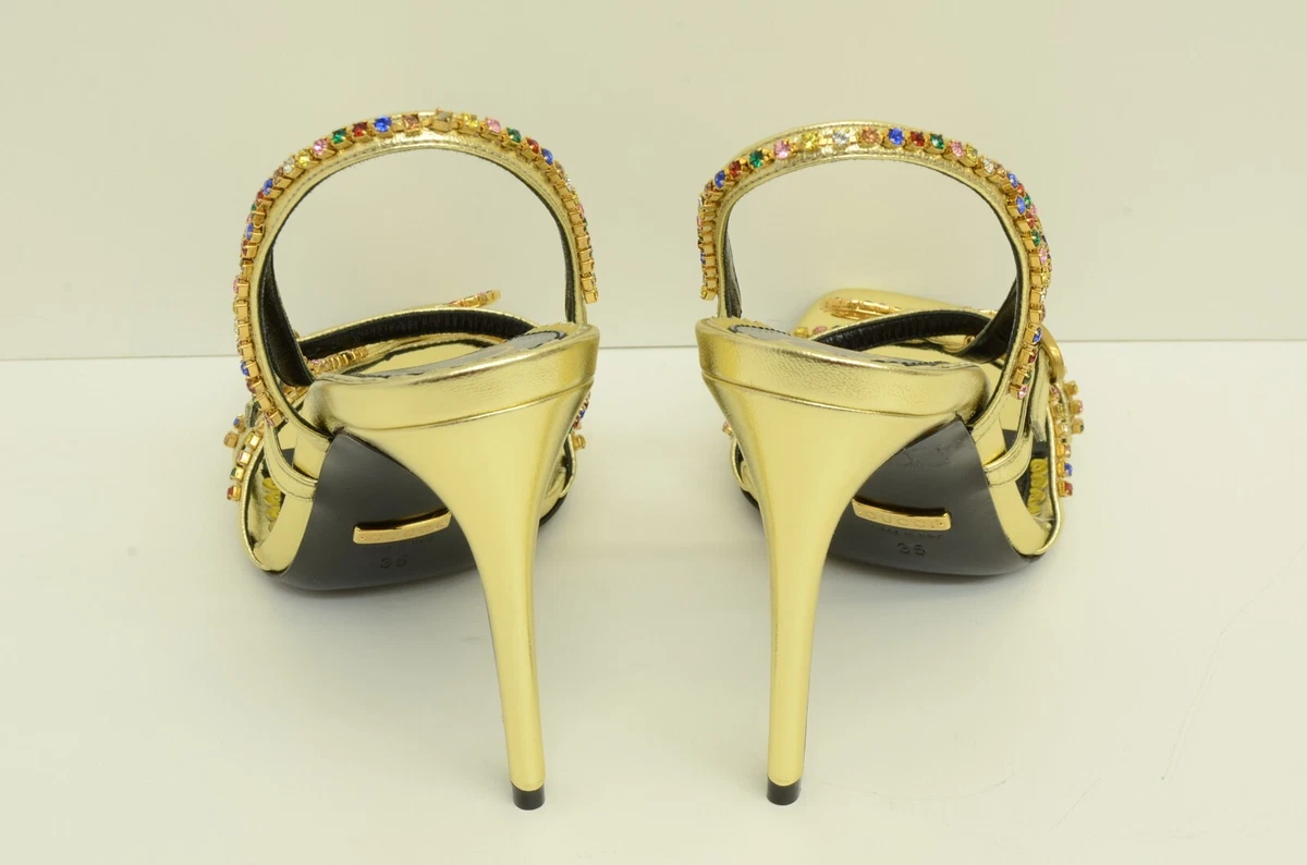 Gucci gold high heels 2025