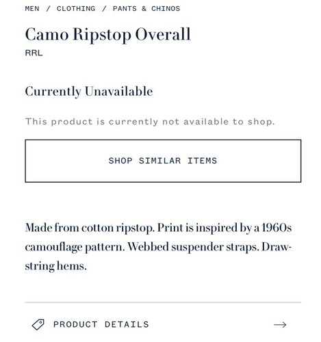 $690 RRL Ralph Lauren X-Small Military Cargo Pants Camo 28 Ripstop Overall 1960s - Picture 13 of 14