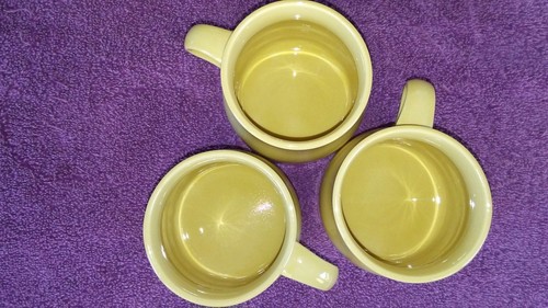 Set of 3 Block Japan Yellow Floral Pattern 8oz Cups Mugs - Picture 5 of 7