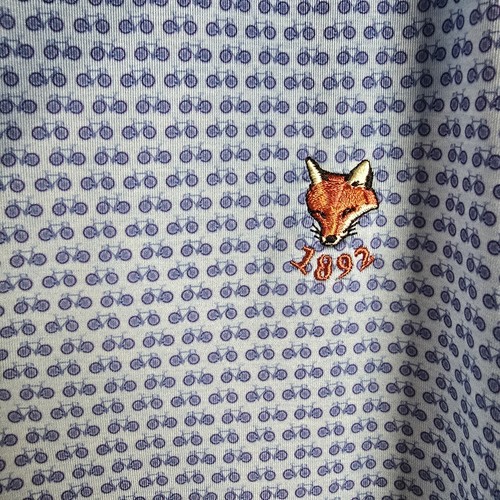 PETER MILLAR Golf Polo Large Bike Cycling Bicycle Print Summer Comfort Red Fox - Picture 3 of 7