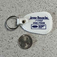 Jerome Duncan Ford Utica Michigan White Keychain Key Ring #46007