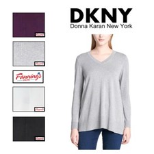 DKNY Ladies' V-Neck Soft-Feel Sweater Top- B31