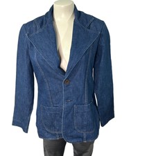 Vintage 1970s Wrangler Fitted Denim Blazer Jacket Women's Size Xl - Made In Usa