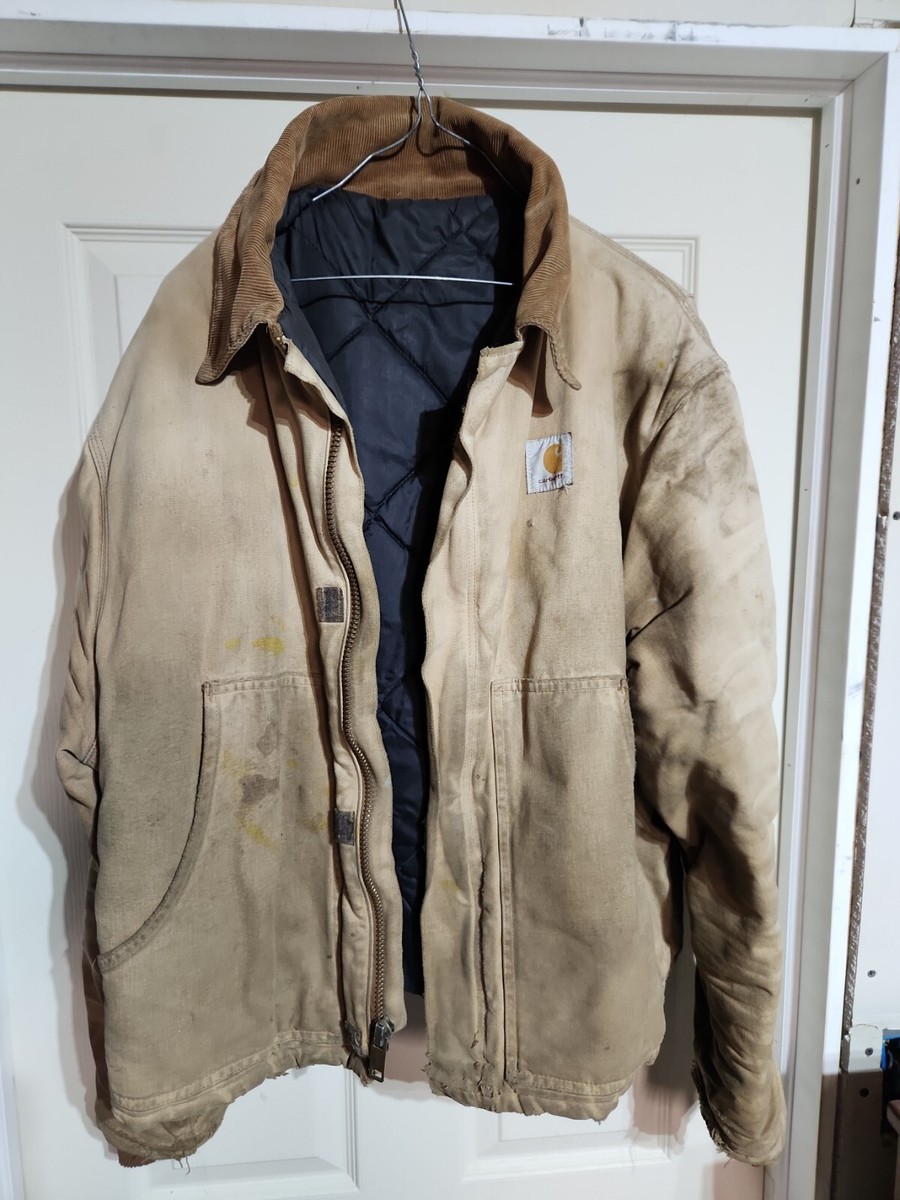 Vintage Carhartt Arctic Lined Detroit Jacket J02 DESTRESSED XL 46