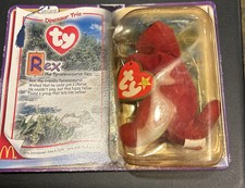 2000 McDonalds TY Teenie Beanie Baby Rex the Tyrannosaurus Rex Dinosaur Trio New