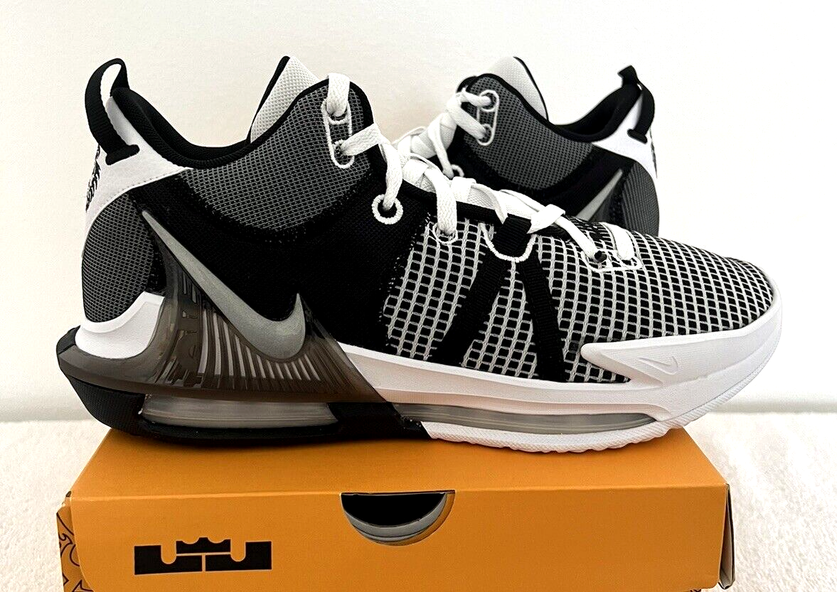 NIKE LEBRON WITNESS VII 7 WHITE BLACK MEN JAMES BASKETBALL DM1123