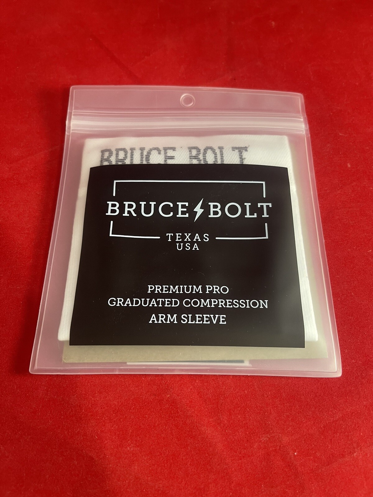 1x Bruce Bolt WHITE Baseball Compression Arm Sleeve Size Adult (LG