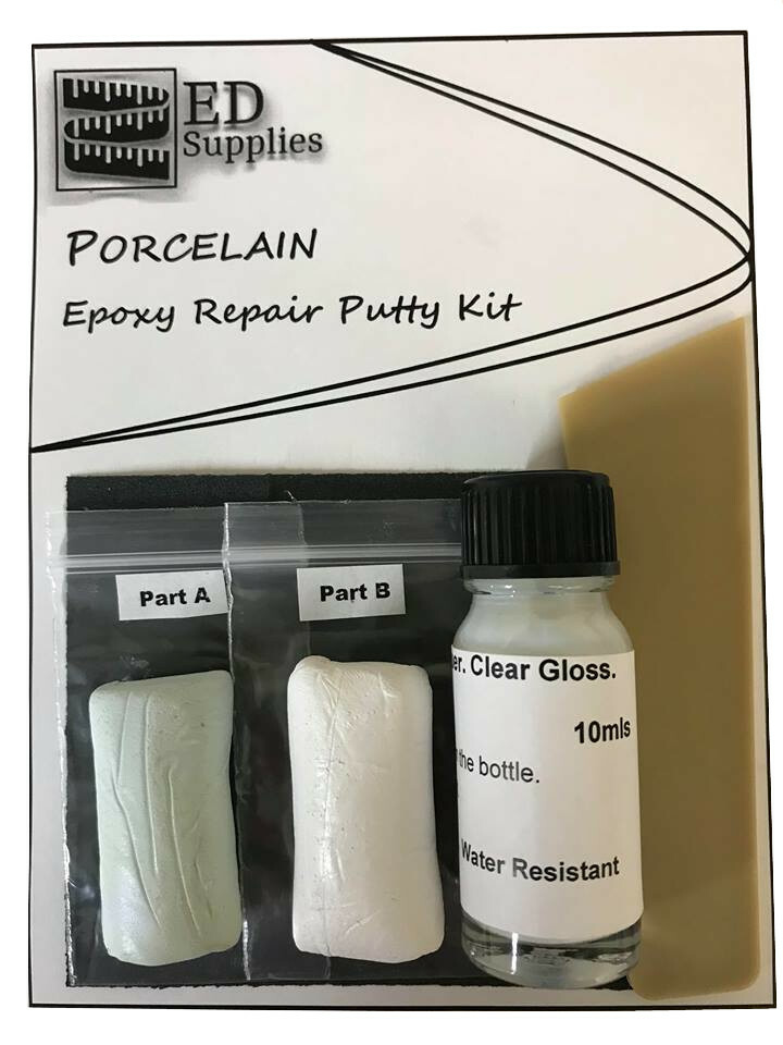 Porcelain Baths, Sinks & Shower Trays Epoxy Repair Putty Kit Repairs