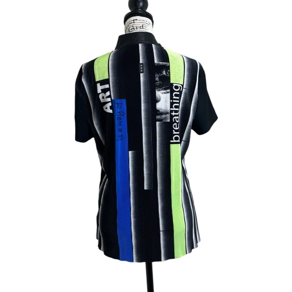 Camisa de golf Jamie Sadock Top manga corta plisada 1/4 cremallera arte para usar talla M Foto 3 de 4