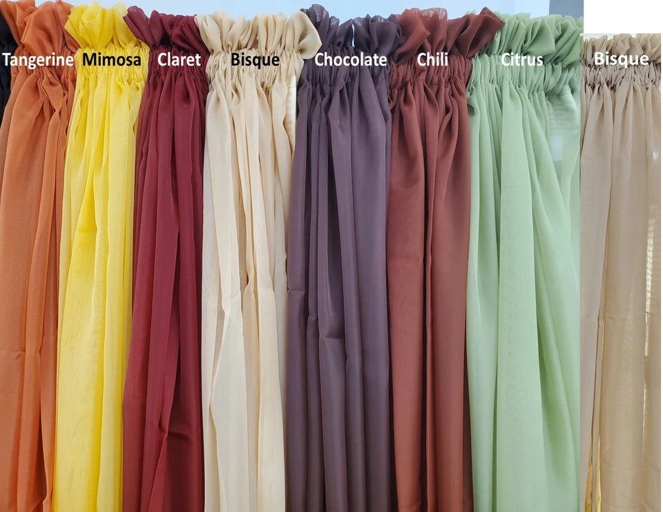 Elegantes pares de paneles de gasa transparente de 120” de ancho por 63, 84”, 95”, 108”, 120” L Foto 2 de 2