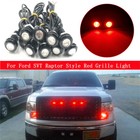 10x Raptor Style Grille Led Mark Lights Red Lens For Offroad Truck Suv Ford Svt