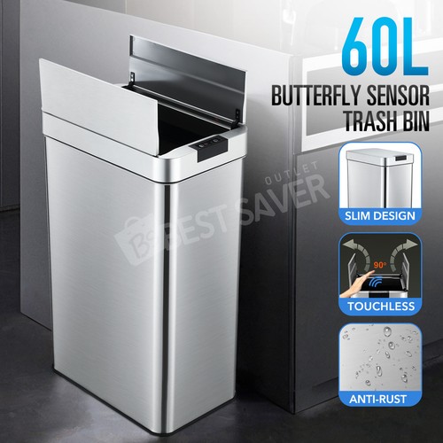 Smart Trash Bin 60L Sensor Kitchen Waste Rubbish Recycling Garbage Can Auto - Picture 2 of 12