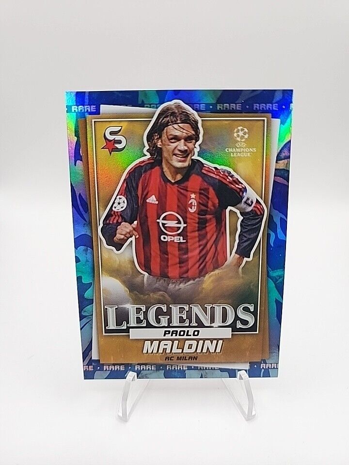 2022-23 Topps UCL Super-Stars #197 Paolo Maldini Rare Blue 2022-23 Topps UCL Super-Stars #197 Paolo Maldini Rare Blue
