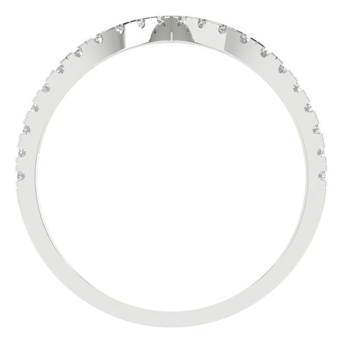 0.1725 tcw Round Cut Engagement Ring for Women 14K White Gold Clear Promise Ring - Picture 4 of 5