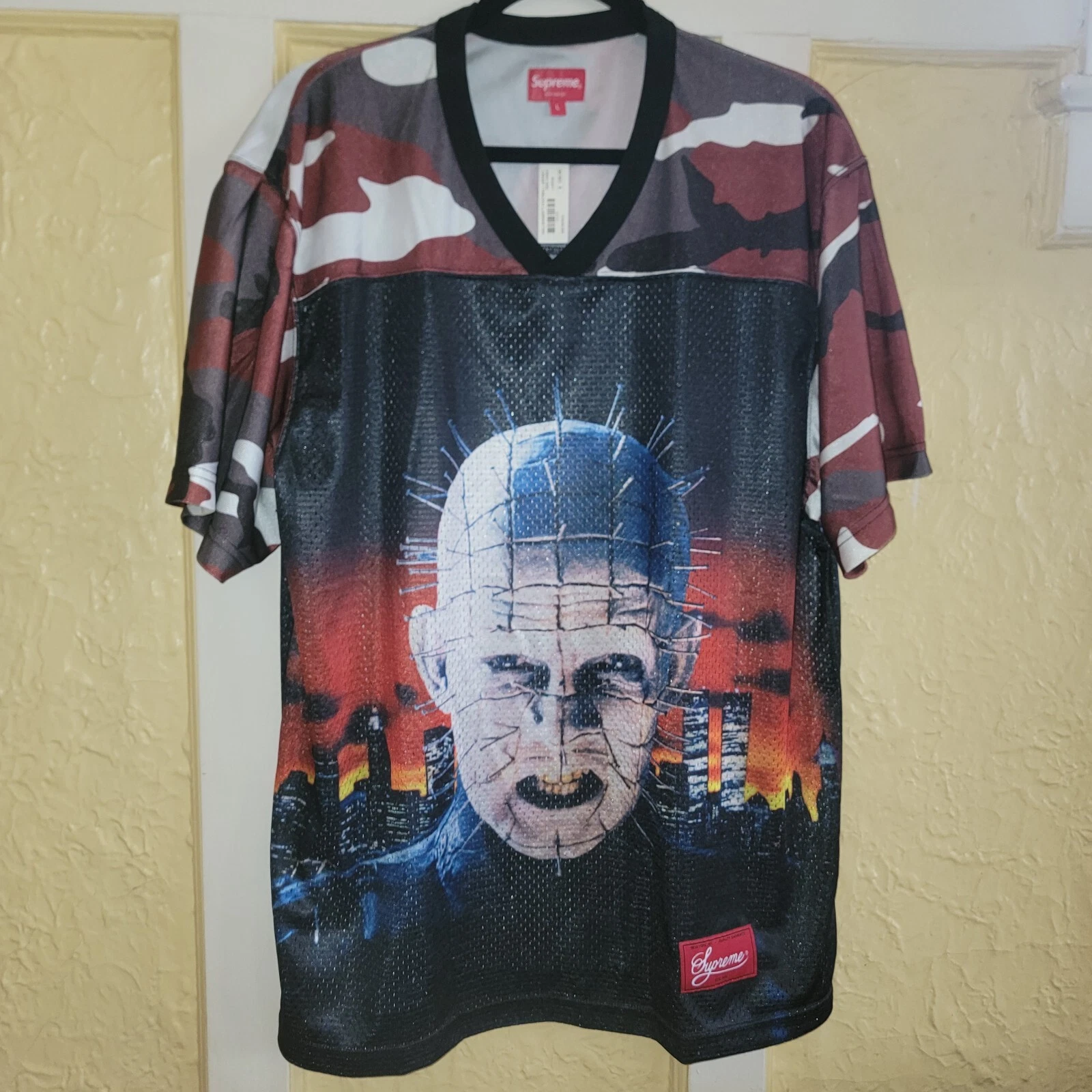Maillot de football SUPREME x Hellraiser printemps/été 2018 camouflage rouge
