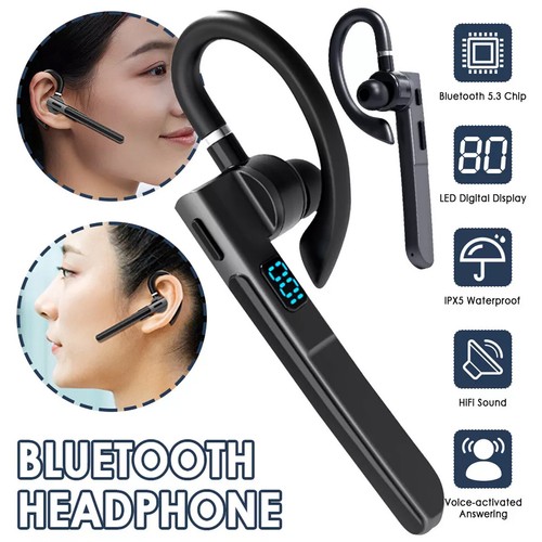 Wireless Bluetooth Earpiece HD Headset Noise Cancelling Trucker Hands-free Call+ - Picture 9 of 13