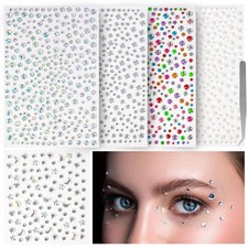 Face Gem Self Adhesive Hair Rhinestone Jewel Stick On Makeup Craft 1465 PCS