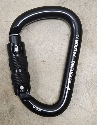 New Sterling Falcon Auto-Lock AL Carabiner Black