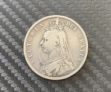 1887 Great Britain Queen Victoria Half-Crown Silver Coin (Victoria Dei Gratia)