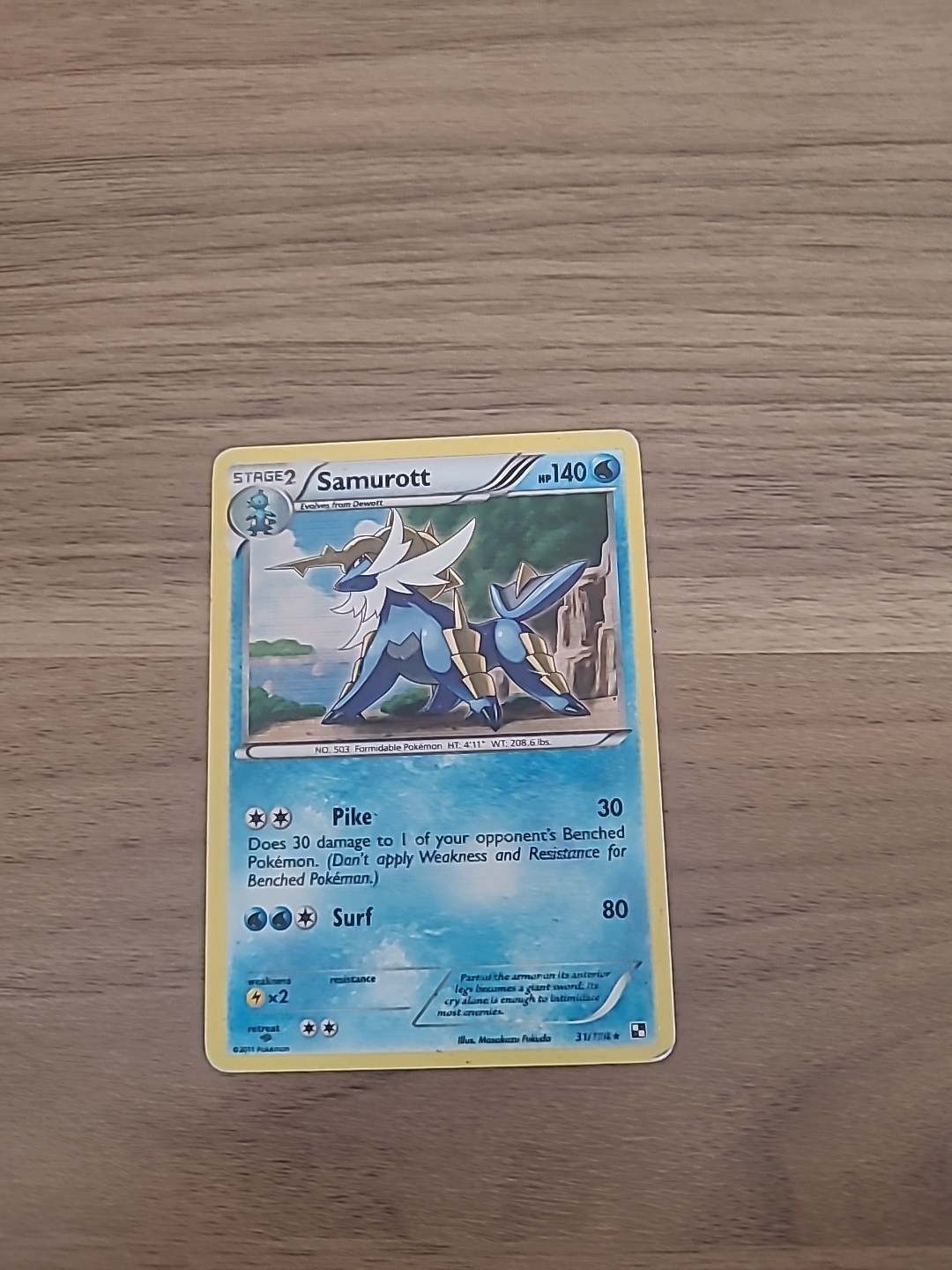 Samurott 31/114 Pokémon Black & White Holo Rare