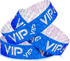 Teling 500 Pack VIP Plastic Wristbands Bracelets Party for Events Blue Laser 